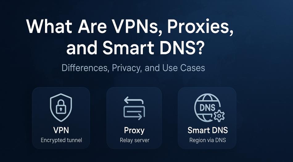 VPN、プロキシ、スマートDNSとは何ですか?